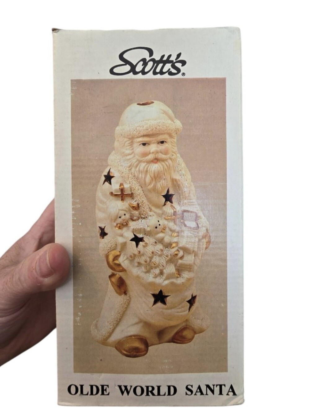 Scott's Vintage Olde World Santa Figurine In Cream & Gold In EUC